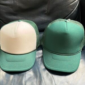Green and White Trucker Hats